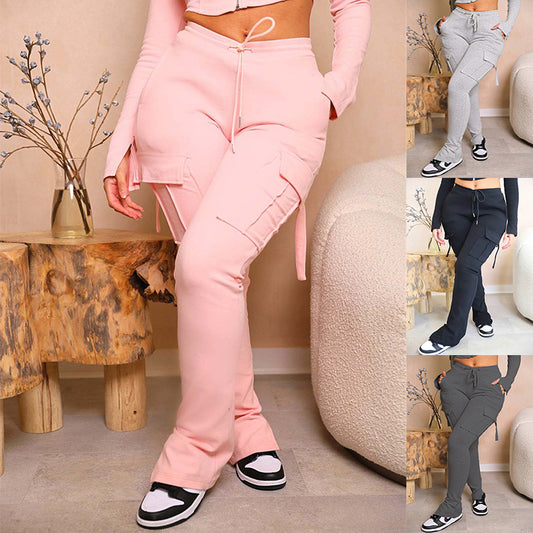 Cargo Pants With Pockets Straight Trousers For Women