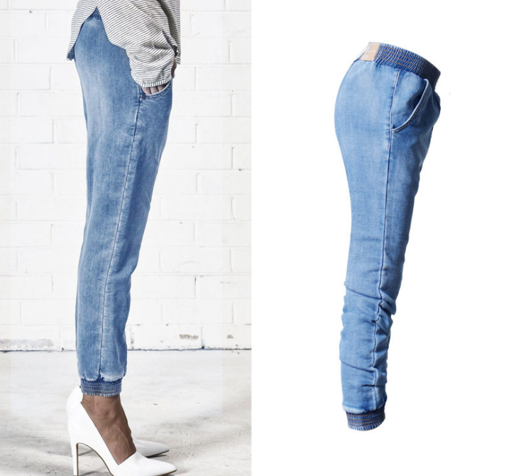 Elastic Waist Jeans Women Casual Female Cross-pants Plus Size Big and Tall Women Clothes High Quality Woman Summer Jeans S2814 - Classic chic