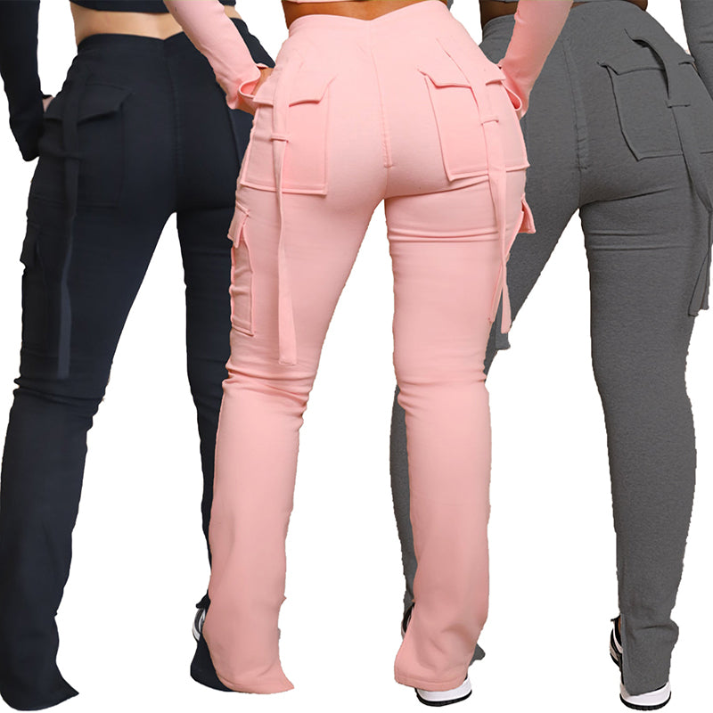 Cargo Pants With Pockets Straight Trousers For Women