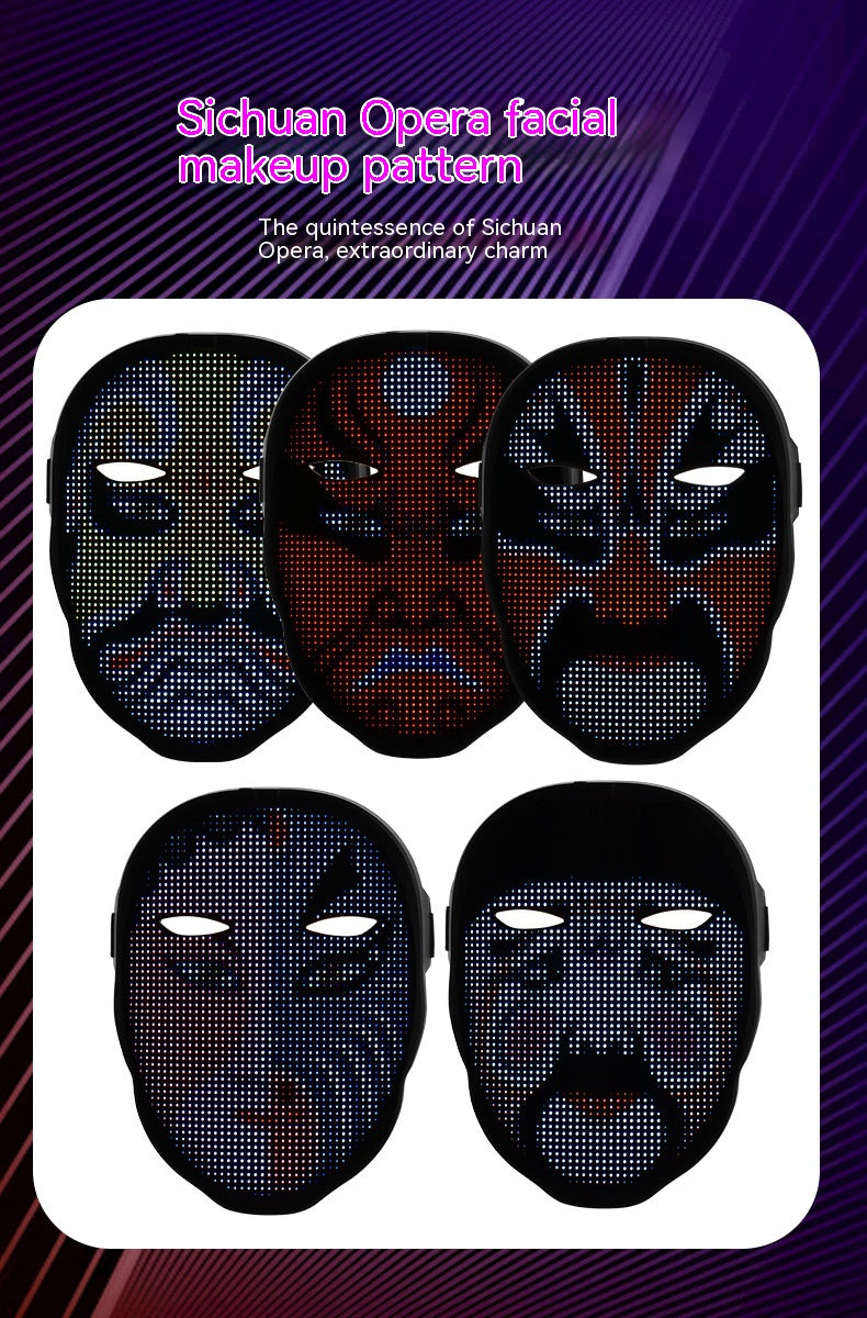 Halloween Face Masks Full Color LED Luminous Mask