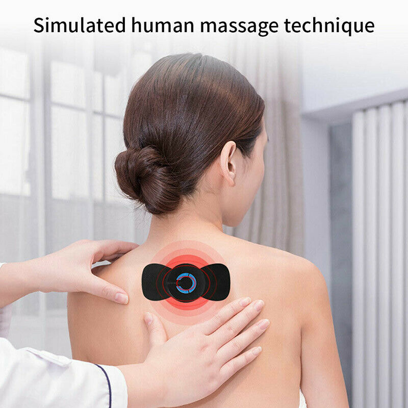 Electric Cervical Vertebra Spine Massager Massage Sticker EMS Pulse Neck Shoulder Whole Body Portable Massage Device - Classic chic