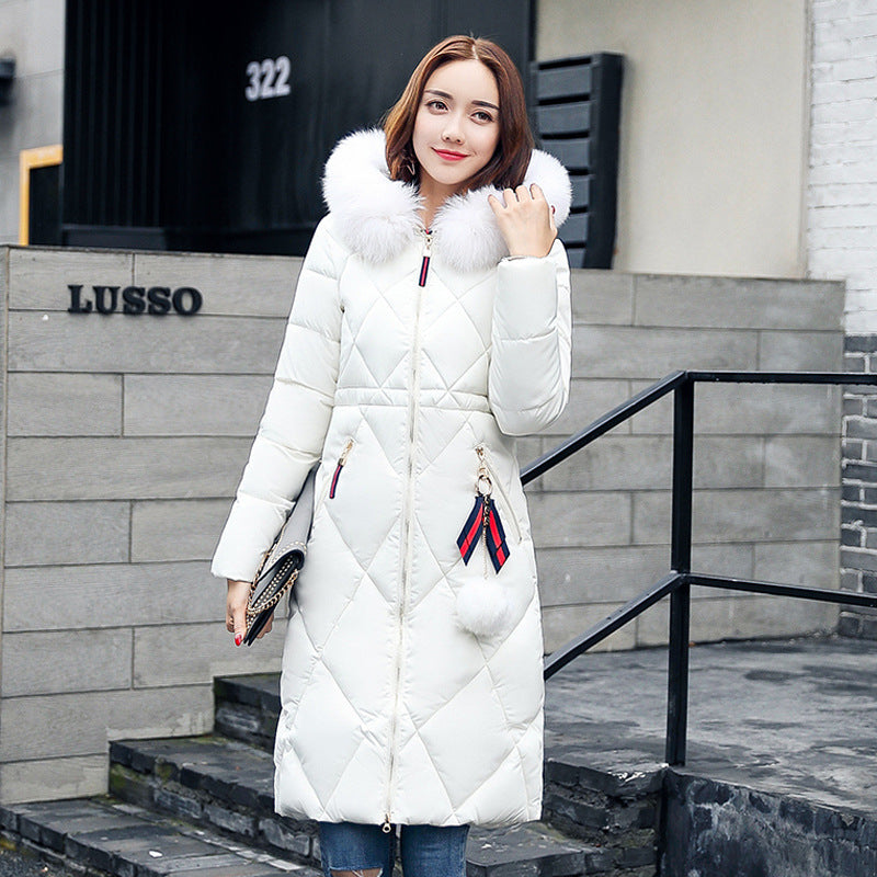 Long hooded padded down coat coat women - Classic chic