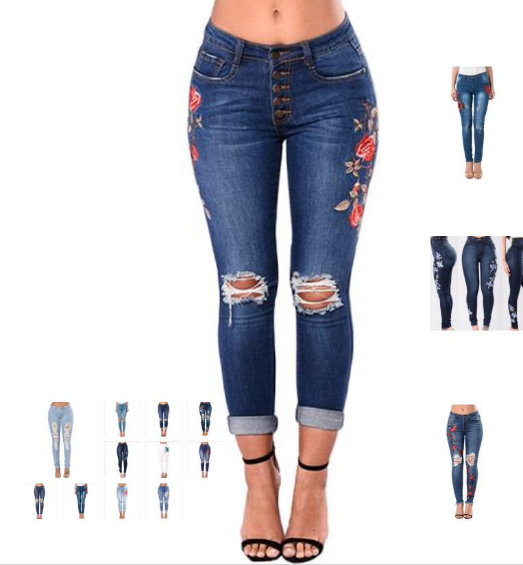 Ripped Jeans For Women 2021 Women Jeans Pencil Pants Denim Jeans - Classic chic