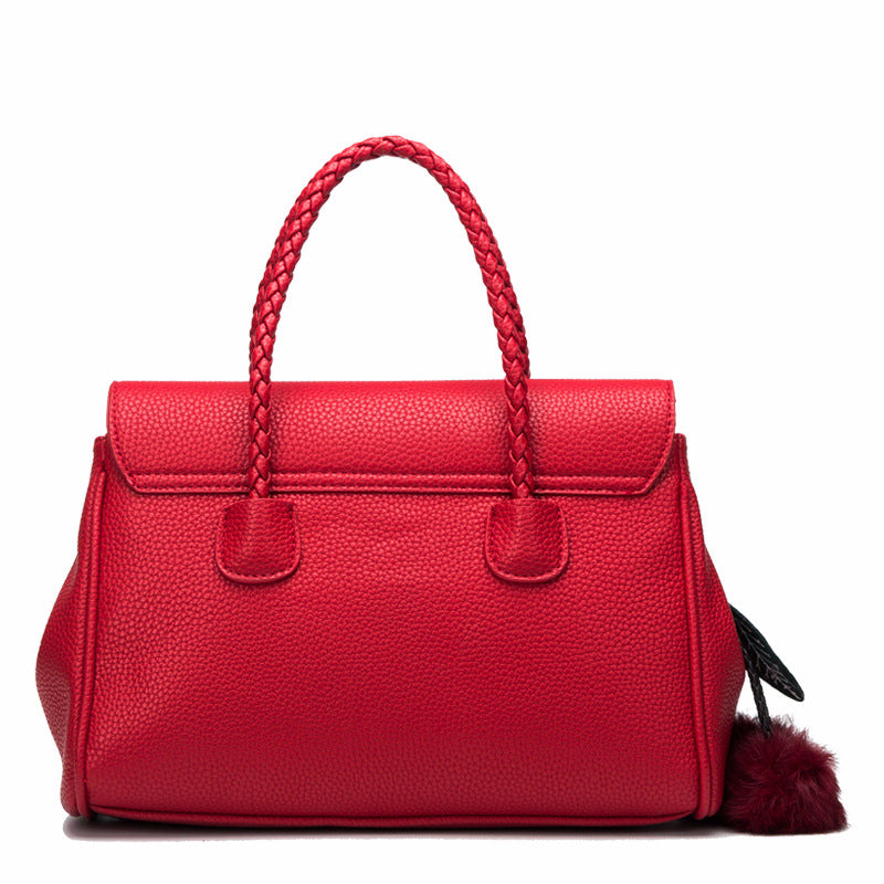 Leather handbags lychee pattern handbag - Classic chic
