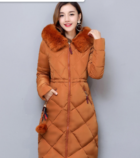 Long hooded padded down coat coat women - Classic chic