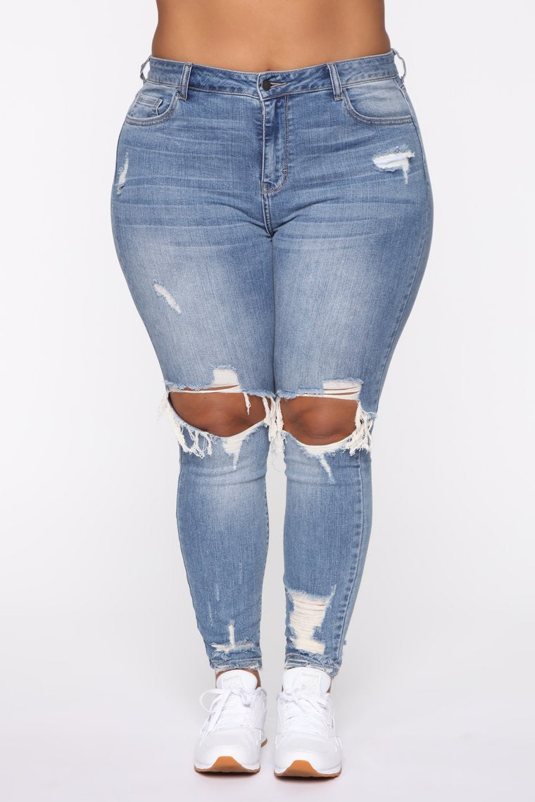 Stretch Ripped Women Plus Size Jeans Plus Size Jeans - Classic chic